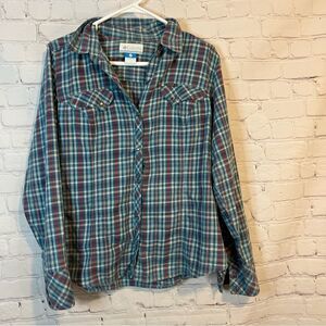 Columbia Snap Button Down Shirt size large